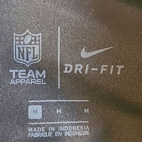 NFL Saints Shirt, Black & Gray with White Nike Logo & Gold Fleur-de-lis, Size M - Picture 6 of 7